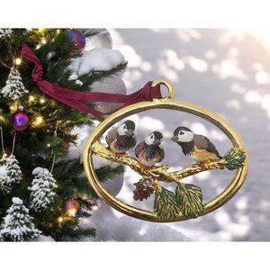 Chickadee Bird Trio Christmas Tree Ornament Winter Visitors Carlton Cards